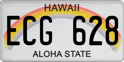 HI license plate ECG628