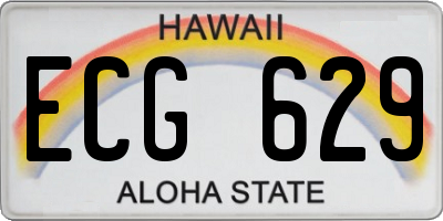 HI license plate ECG629