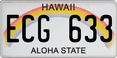 HI license plate ECG633