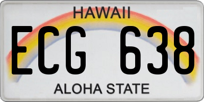 HI license plate ECG638