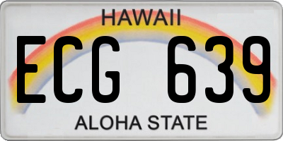 HI license plate ECG639