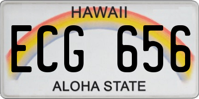 HI license plate ECG656