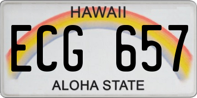 HI license plate ECG657
