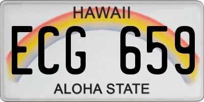 HI license plate ECG659