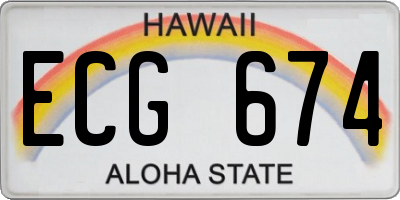 HI license plate ECG674