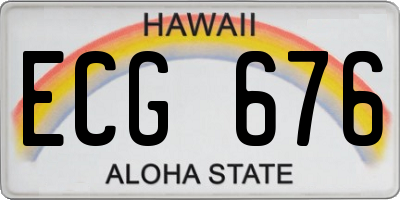 HI license plate ECG676