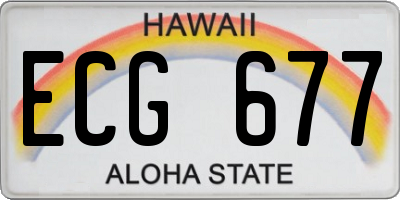 HI license plate ECG677