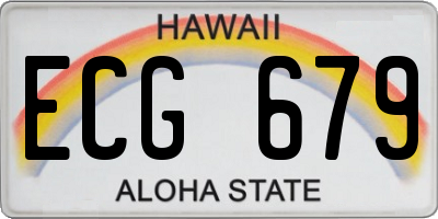 HI license plate ECG679