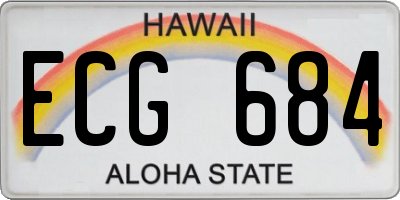 HI license plate ECG684