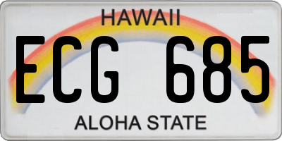 HI license plate ECG685