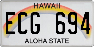 HI license plate ECG694