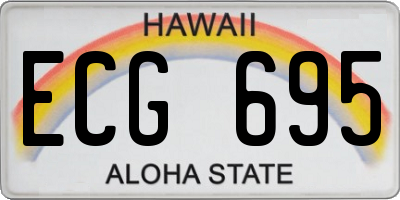 HI license plate ECG695