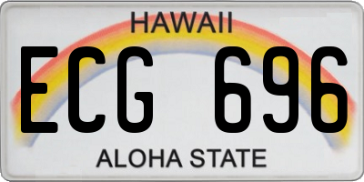 HI license plate ECG696