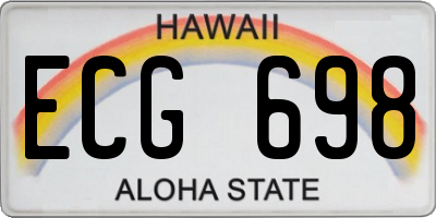 HI license plate ECG698