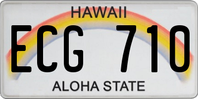 HI license plate ECG710