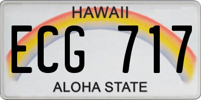 HI license plate ECG717