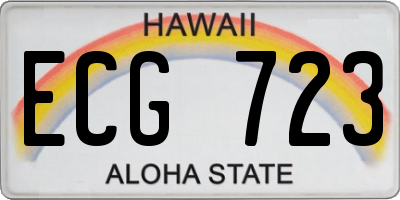 HI license plate ECG723