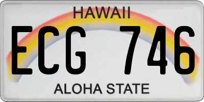 HI license plate ECG746