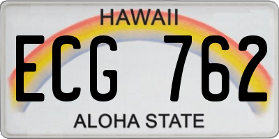 HI license plate ECG762