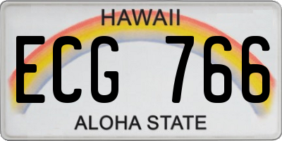 HI license plate ECG766