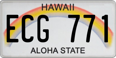HI license plate ECG771