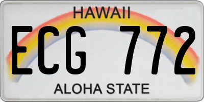 HI license plate ECG772