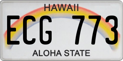 HI license plate ECG773