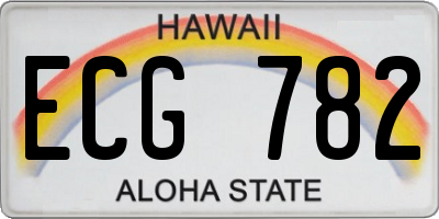 HI license plate ECG782