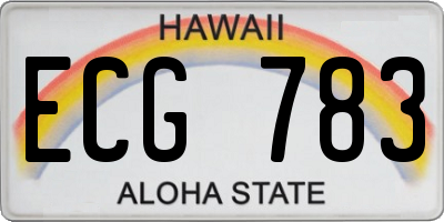 HI license plate ECG783