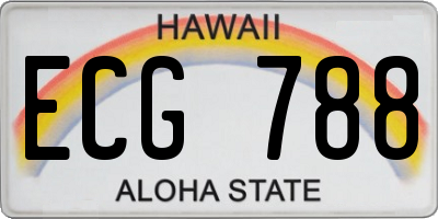 HI license plate ECG788