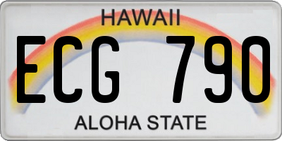 HI license plate ECG790