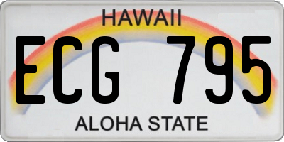 HI license plate ECG795