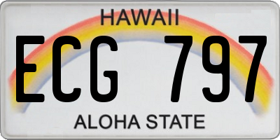 HI license plate ECG797