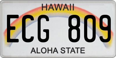 HI license plate ECG809