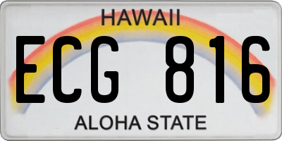 HI license plate ECG816
