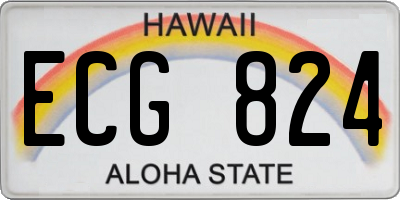 HI license plate ECG824