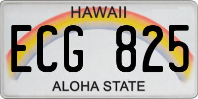 HI license plate ECG825