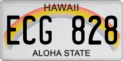 HI license plate ECG828