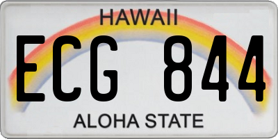 HI license plate ECG844