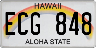 HI license plate ECG848