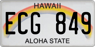 HI license plate ECG849