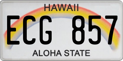 HI license plate ECG857