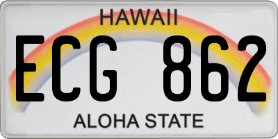 HI license plate ECG862