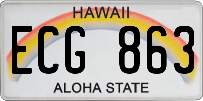 HI license plate ECG863