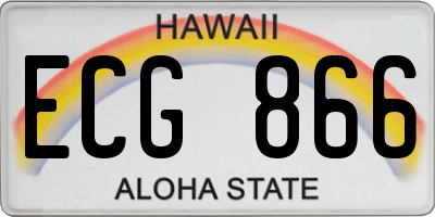 HI license plate ECG866