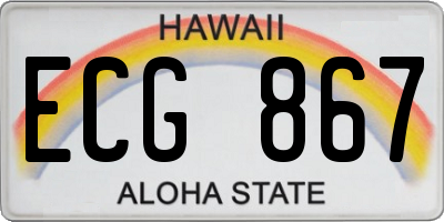HI license plate ECG867