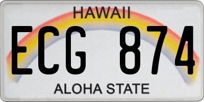 HI license plate ECG874