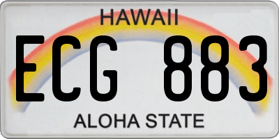HI license plate ECG883