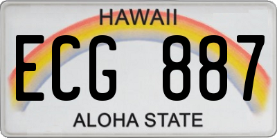 HI license plate ECG887
