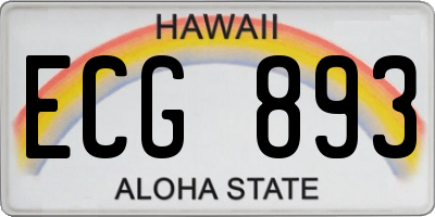 HI license plate ECG893